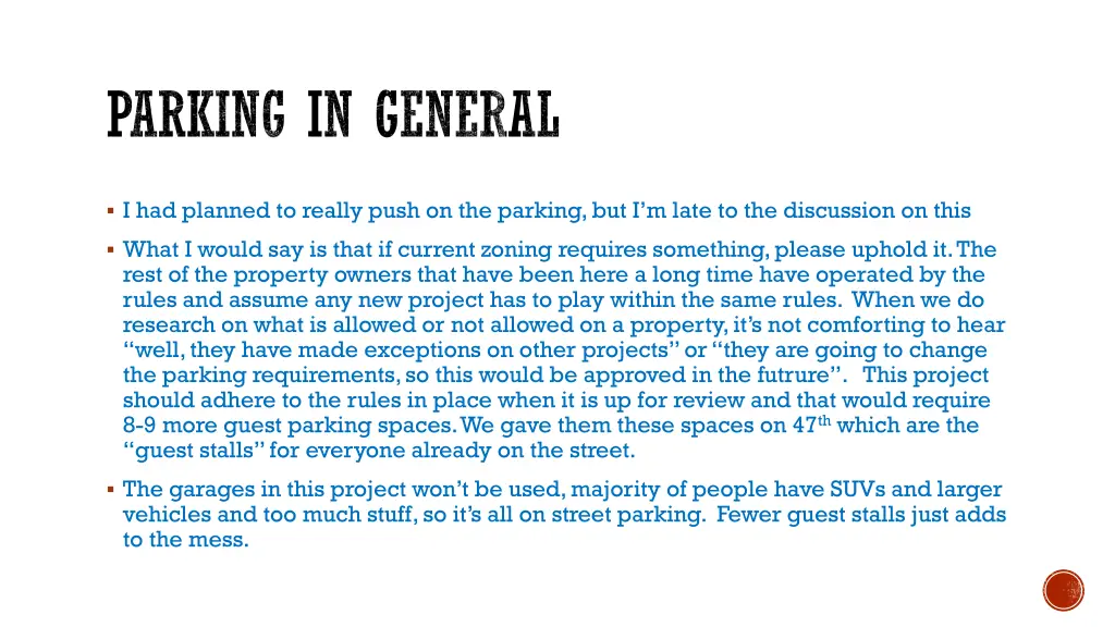 parking in general