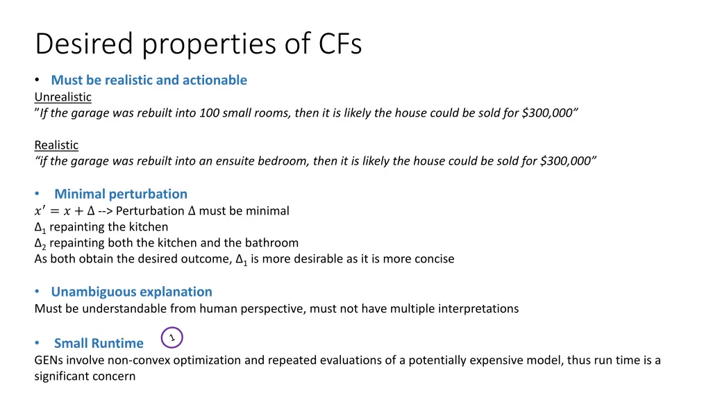 desired properties of cfs