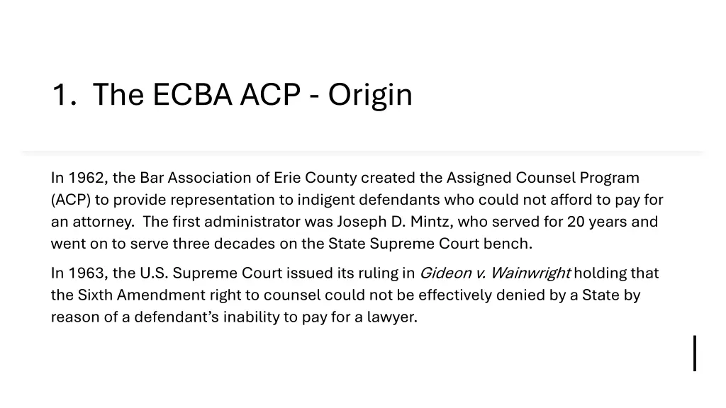 1 the ecba acp origin