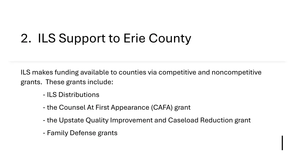 2 ils support to erie county