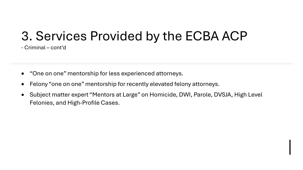 3 services provided by the ecba acp criminal cont 2