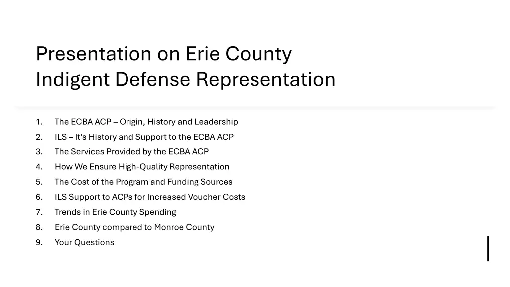 presentation on erie county indigent defense