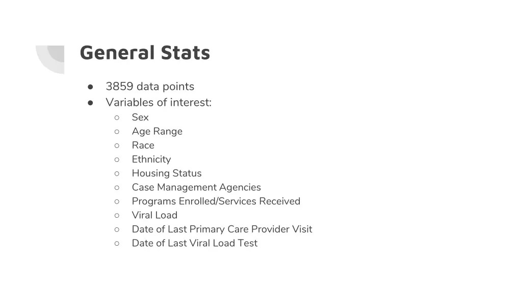 general stats