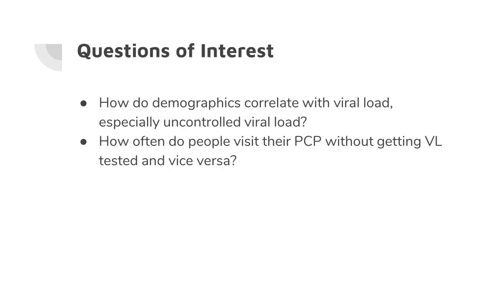 questions of interest