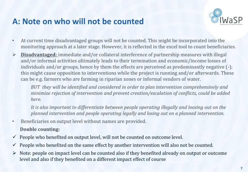 a note on who will not be counted