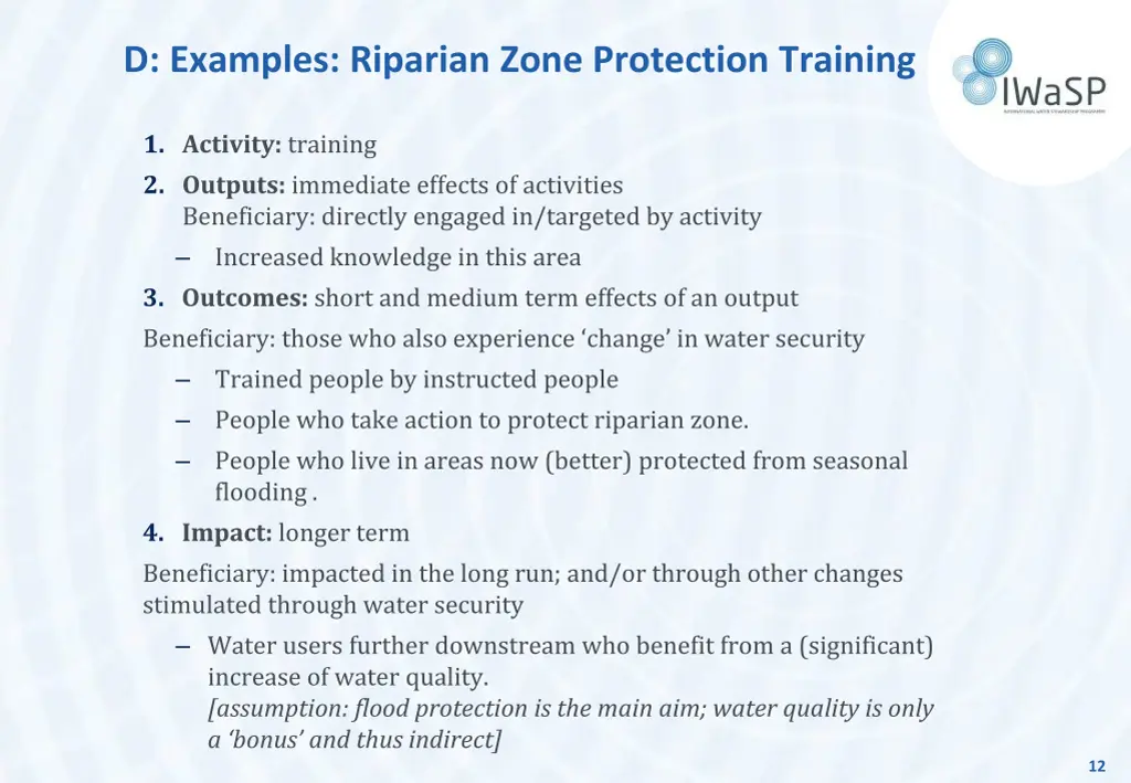 d examples riparian zone protection training