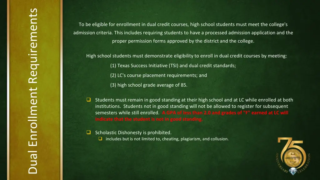 dual enrollment requirements