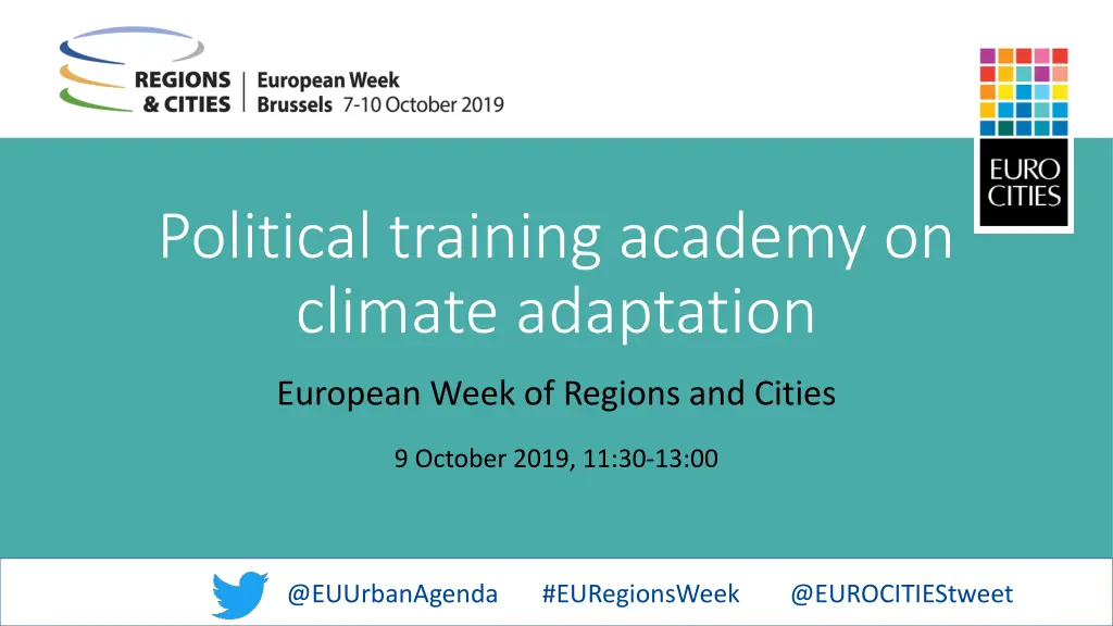political training academy on climate adaptation