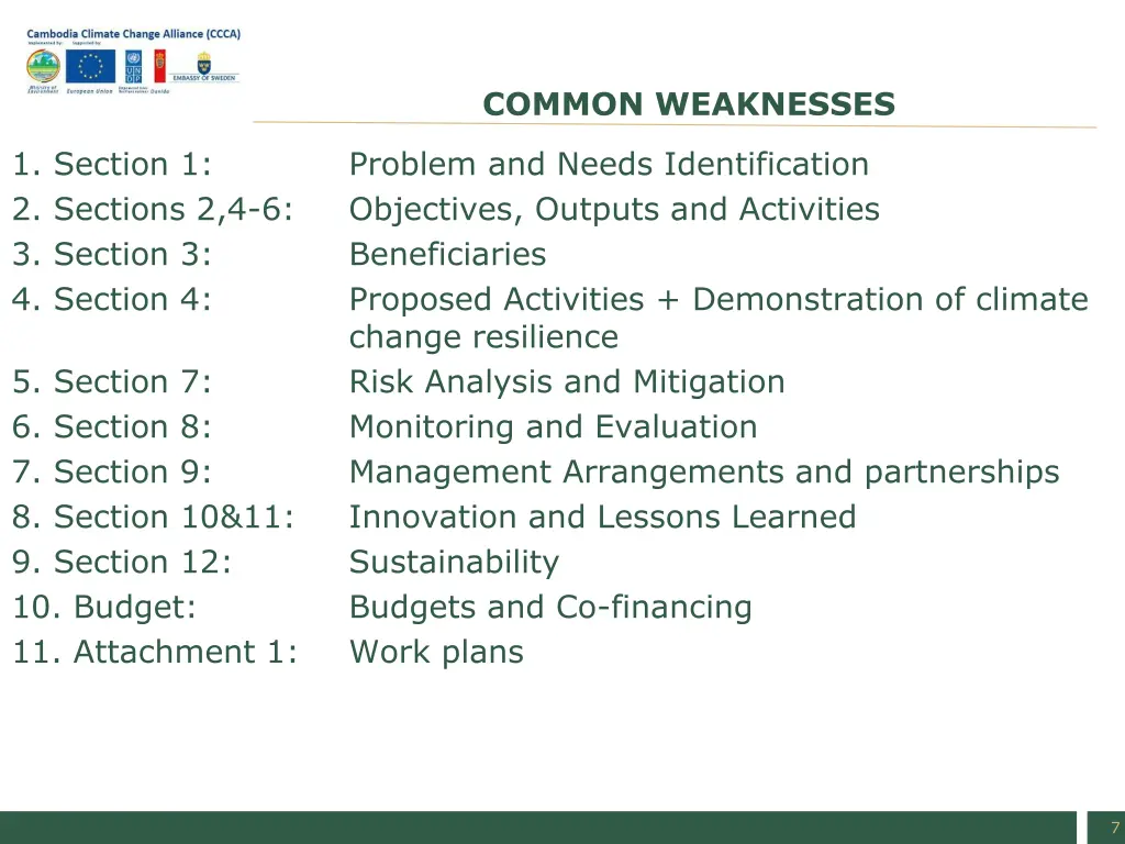 common weaknesses