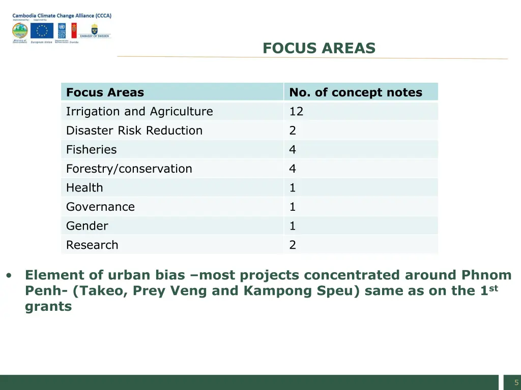 focus areas