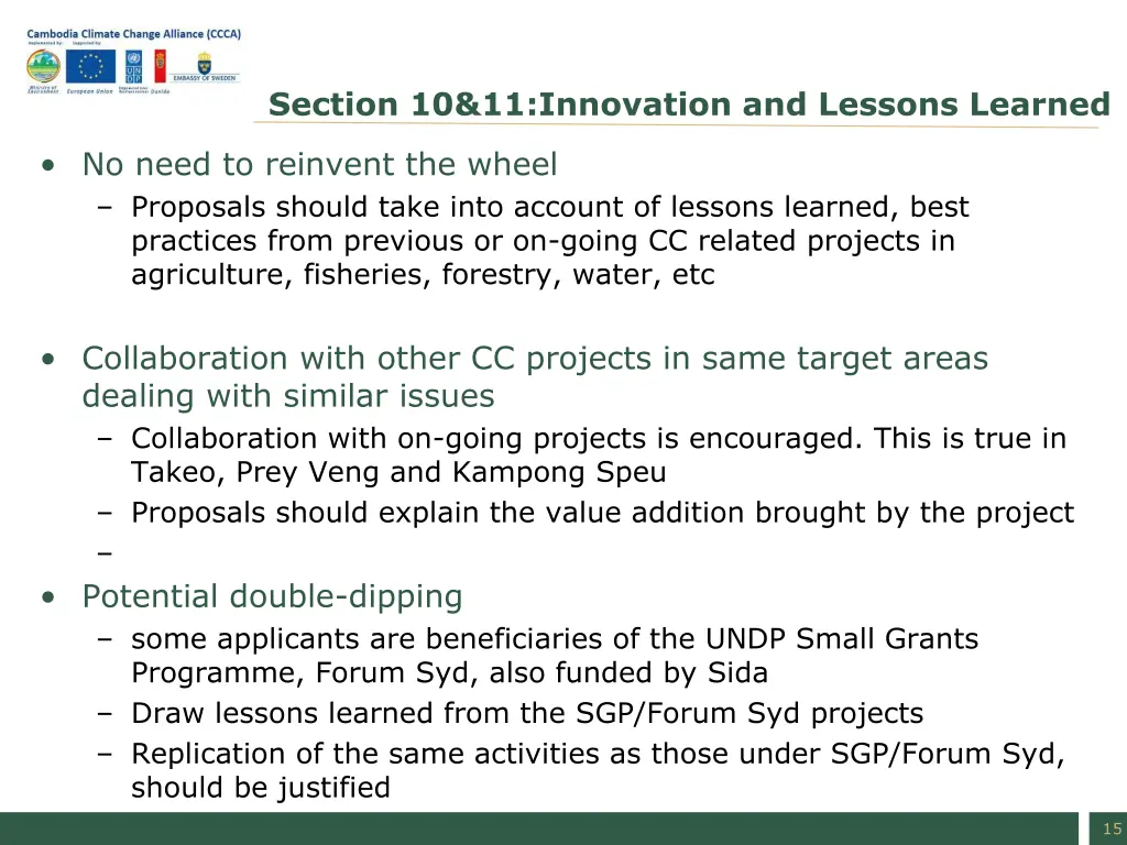section 10 11 innovation and lessons learned