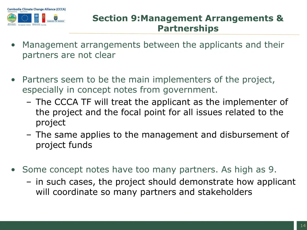 section 9 management arrangements partnerships