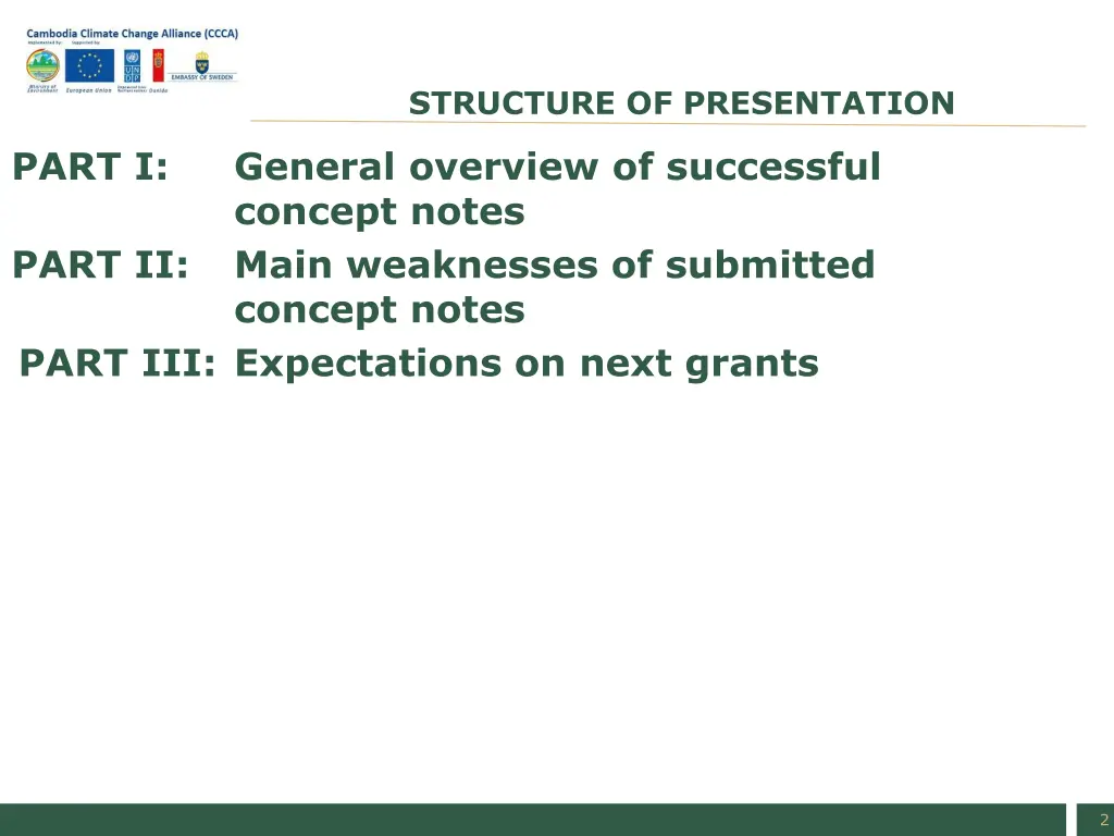 structure of presentation