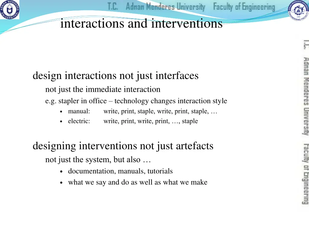 interactions and interventions