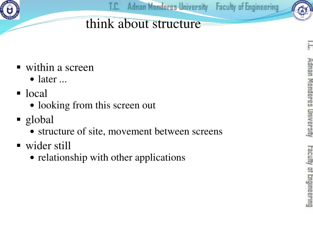 think about structure