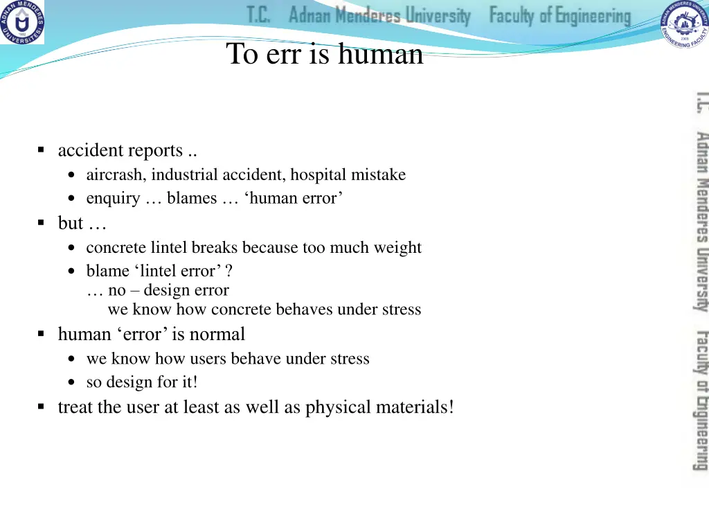 to err is human