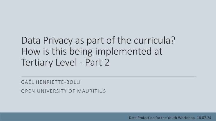 data privacy as part of the curricula how is this