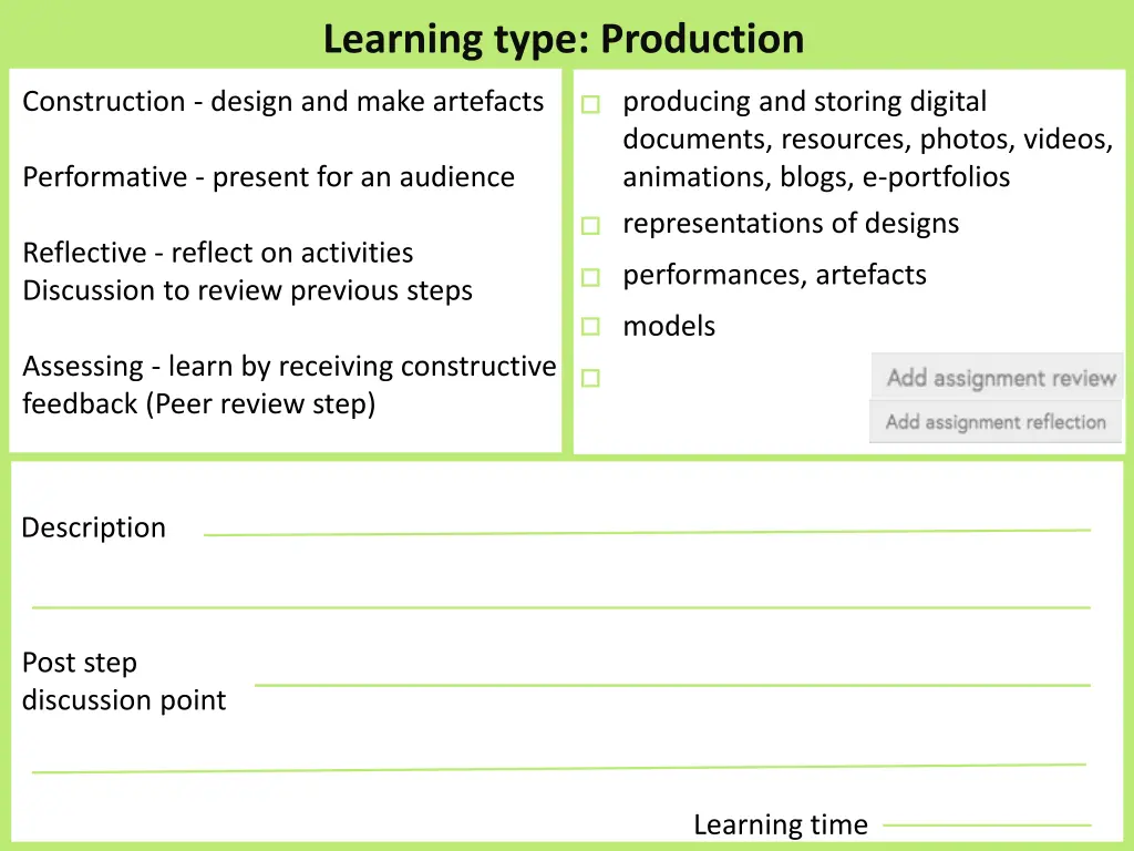 learning type production 1