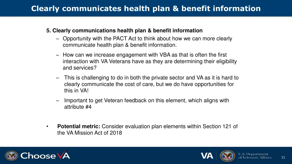 clearly communicates health plan benefit