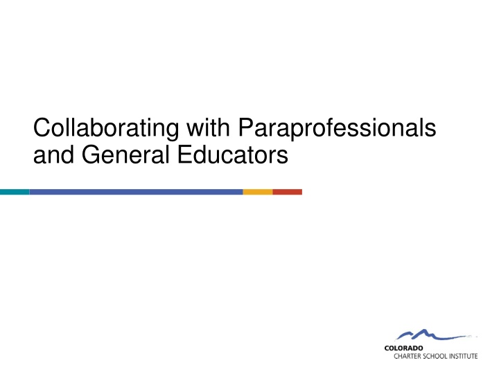 collaborating with paraprofessionals and general
