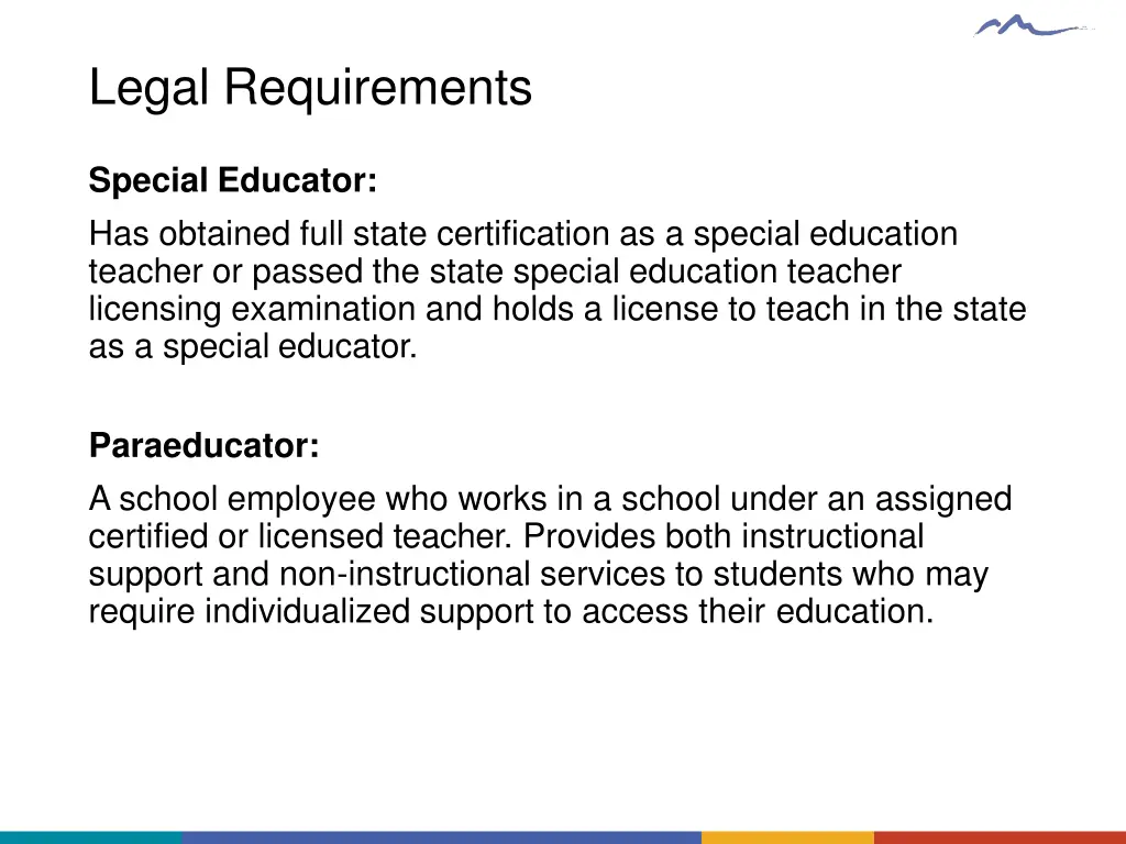 legal requirements