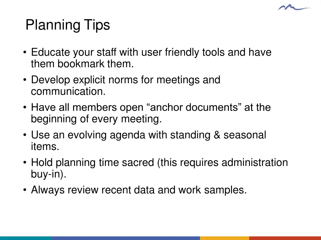 planning tips