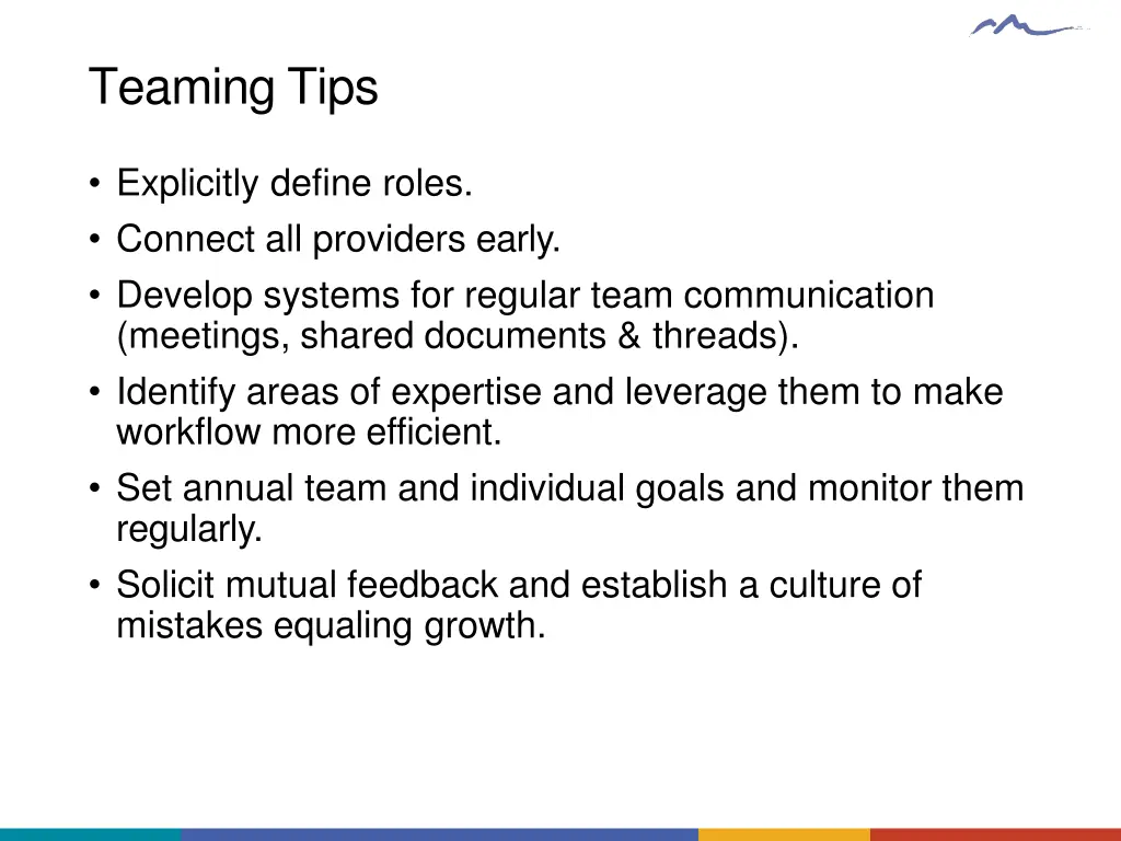 teaming tips