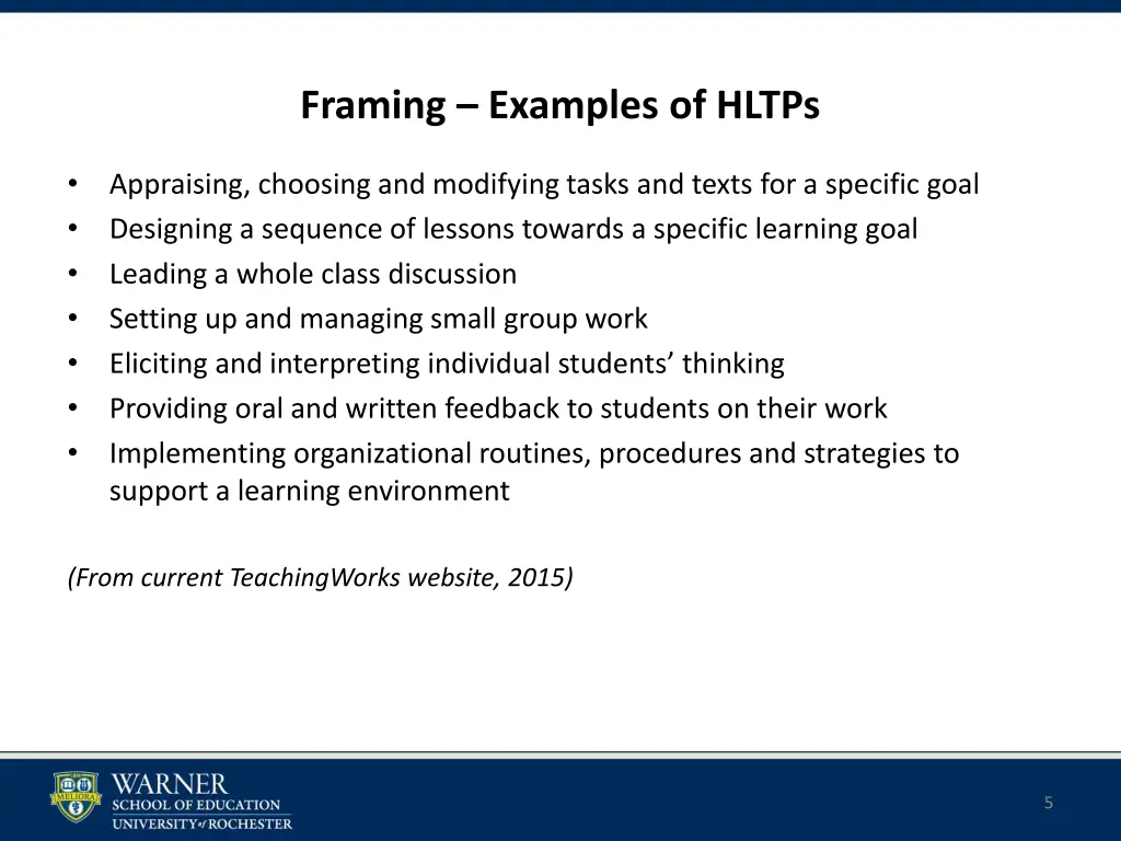 framing examples of hltps