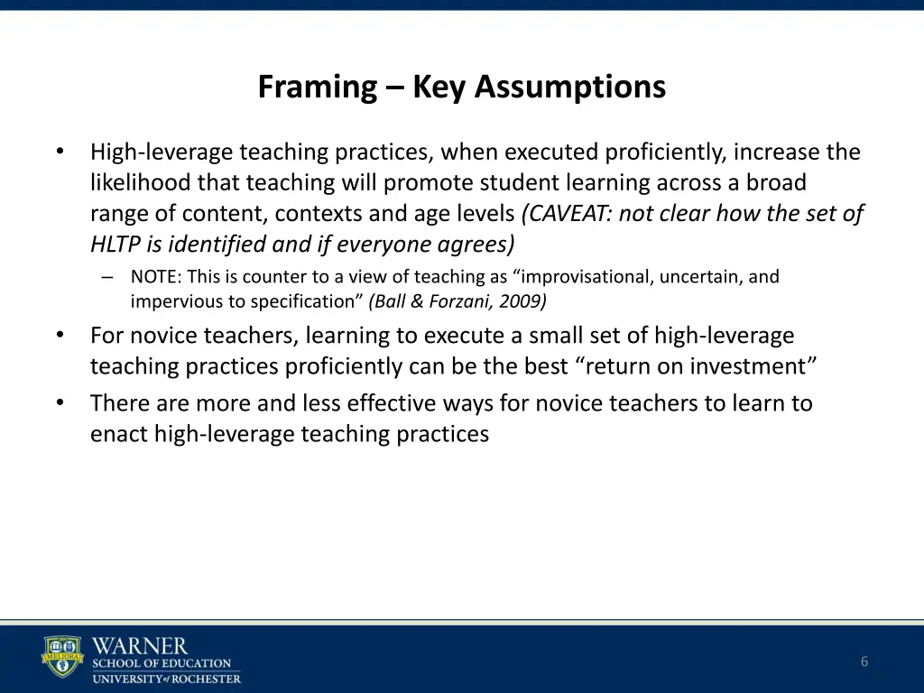 framing key assumptions