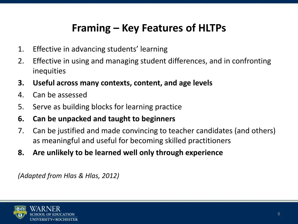 framing key features of hltps 1