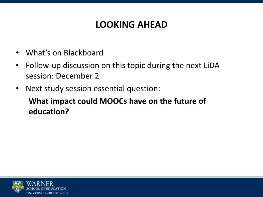 looking ahead
