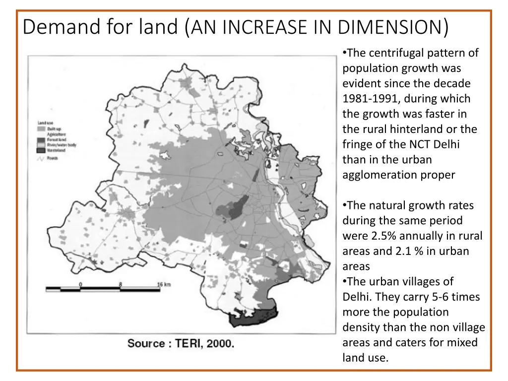 demand for land an increase in dimension