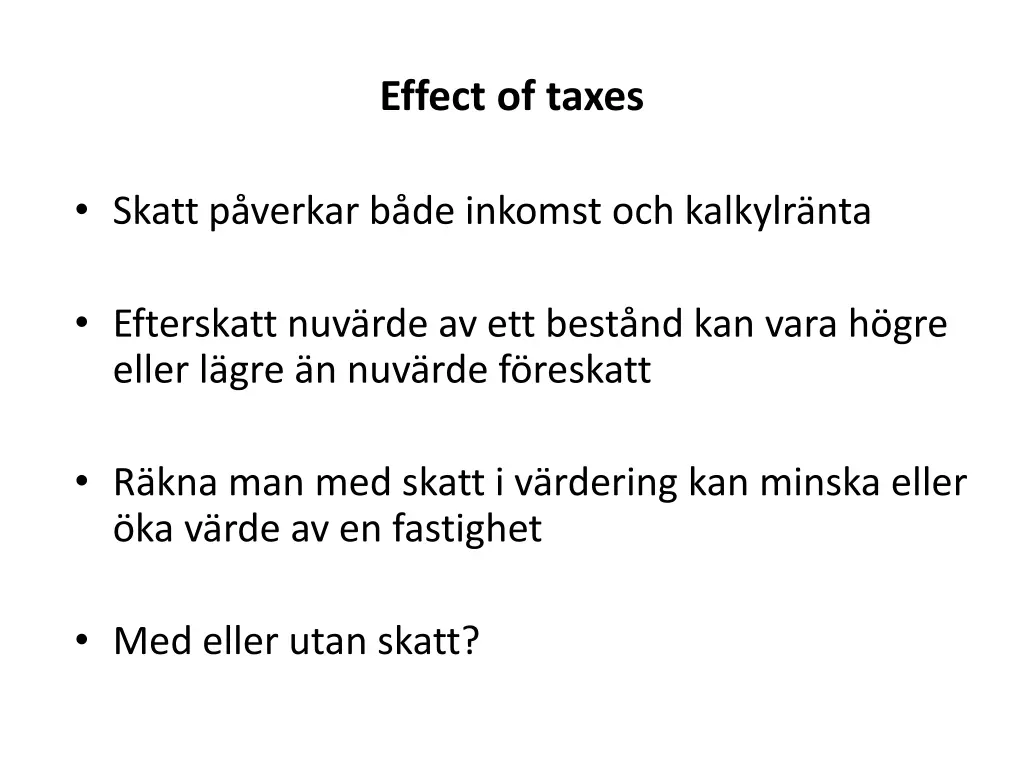 effect of taxes