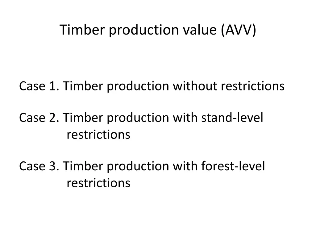 timber production value avv