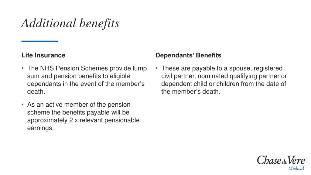 additional benefits