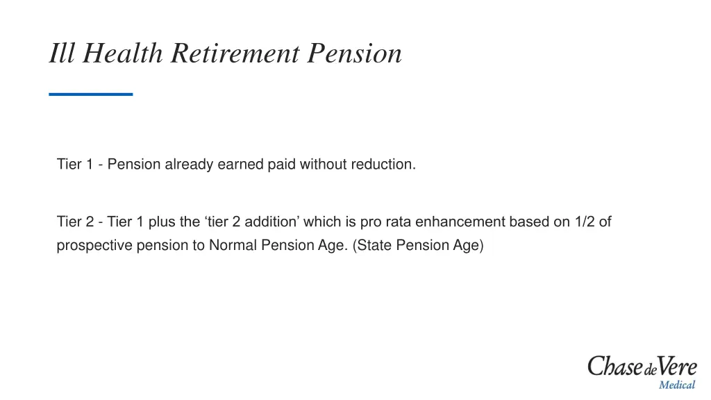 ill health retirement pension