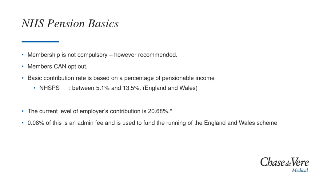 nhs pension basics