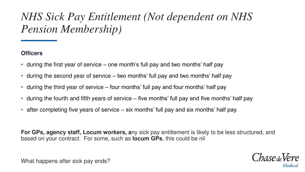 nhs sick pay entitlement not dependent