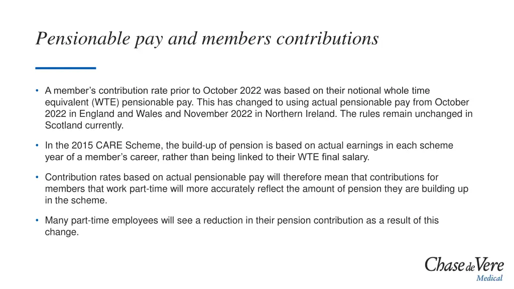pensionable pay and members contributions