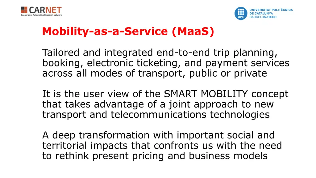 mobility as a service maas