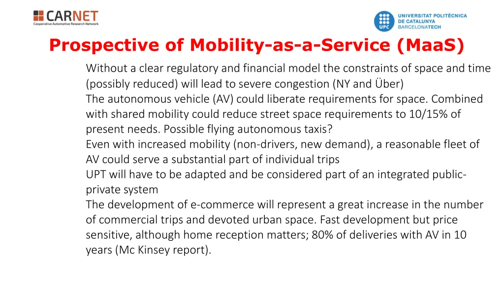 prospective of mobility as a service maas without