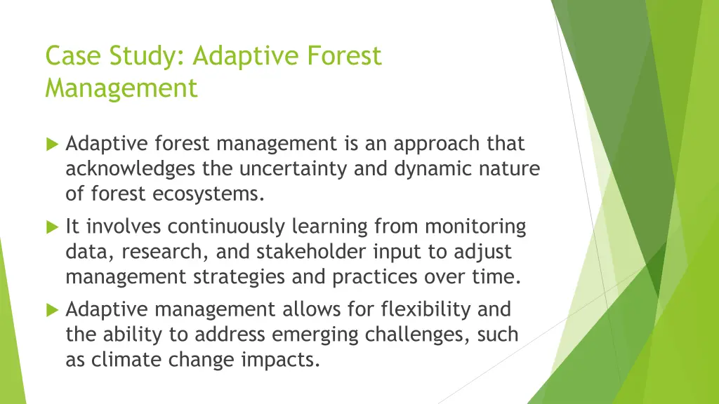 case study adaptive forest management