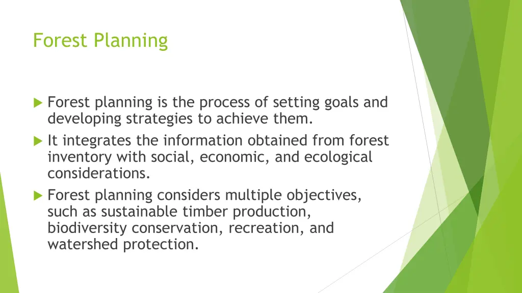 forest planning