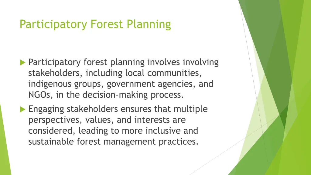 participatory forest planning
