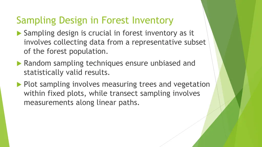sampling design in forest inventory sampling