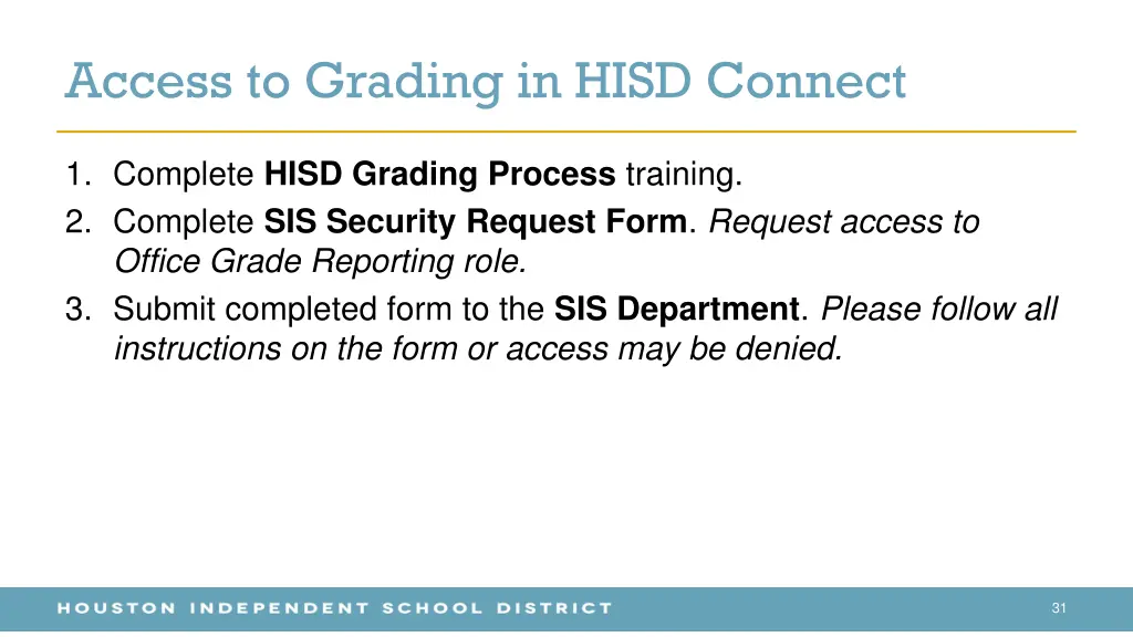 access to grading in hisd connect