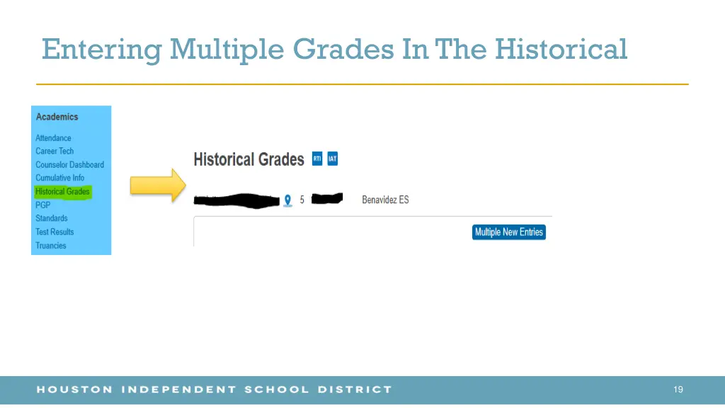 entering multiple grades in the historical