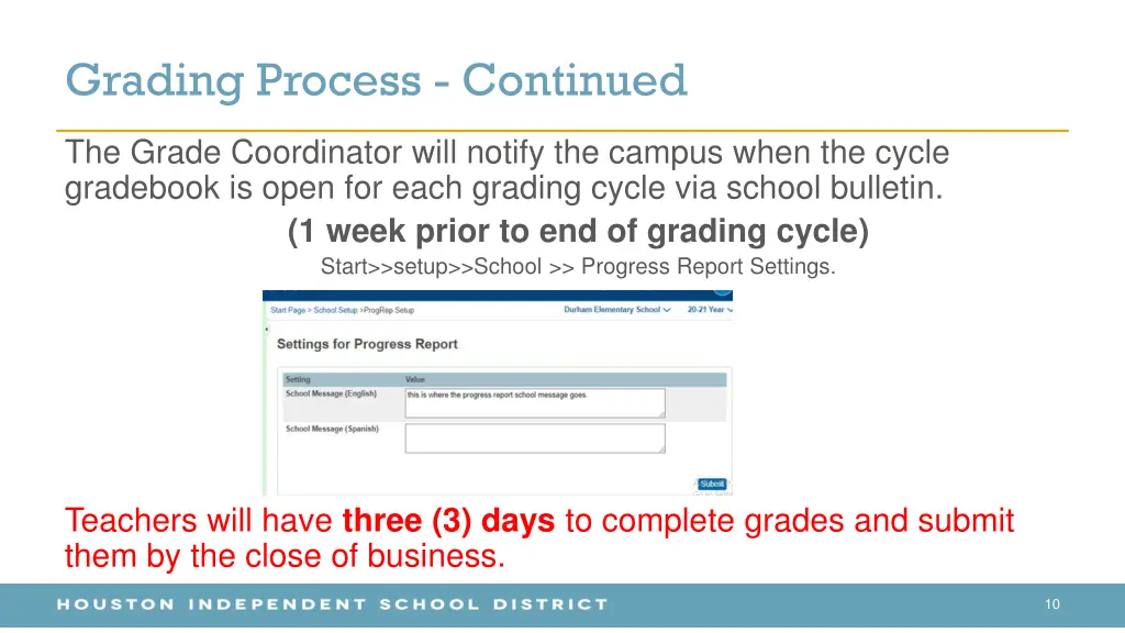 grading process continued
