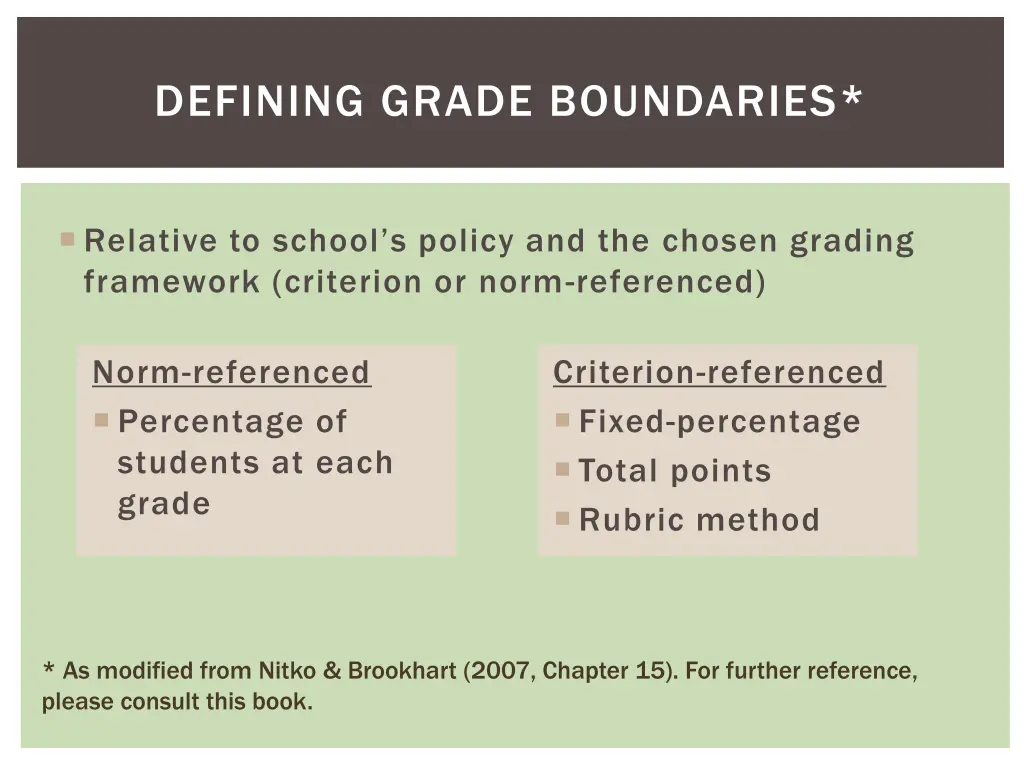 defining grade boundaries