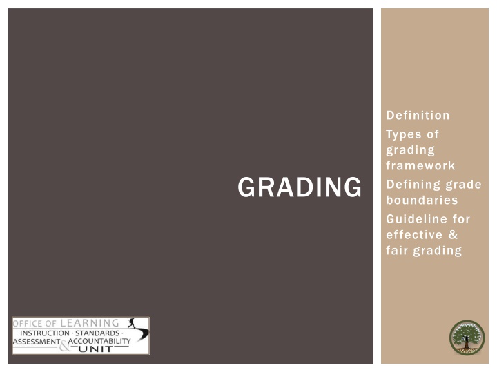 definition types of grading framework defining